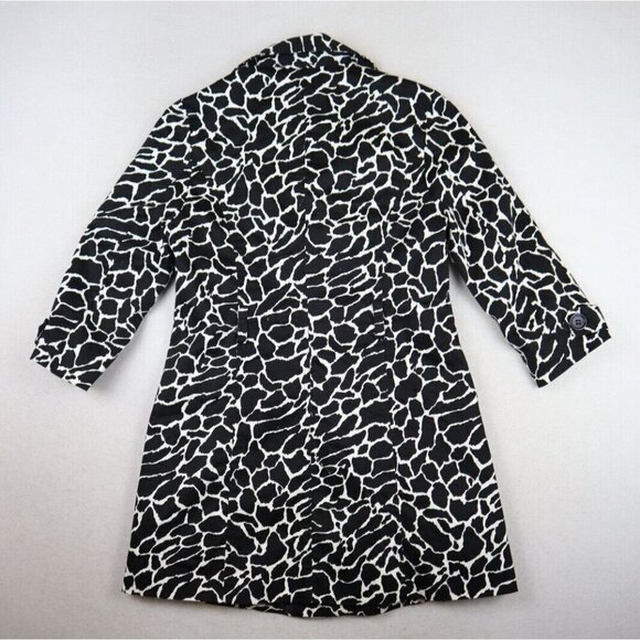 FOREVER 21 TWENTYONE - WOMEN'S BLACK & WHITE PRINT 3/4 SLEEVE TRENCH JACKET - L - Picture 9 of 9